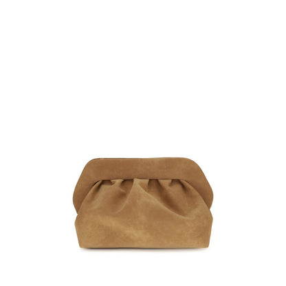 Beige Suede Leather Clutch Bag
