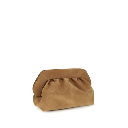 Beige Suede Leather Clutch Bag