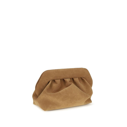 Beige Suede Leather Clutch Bag