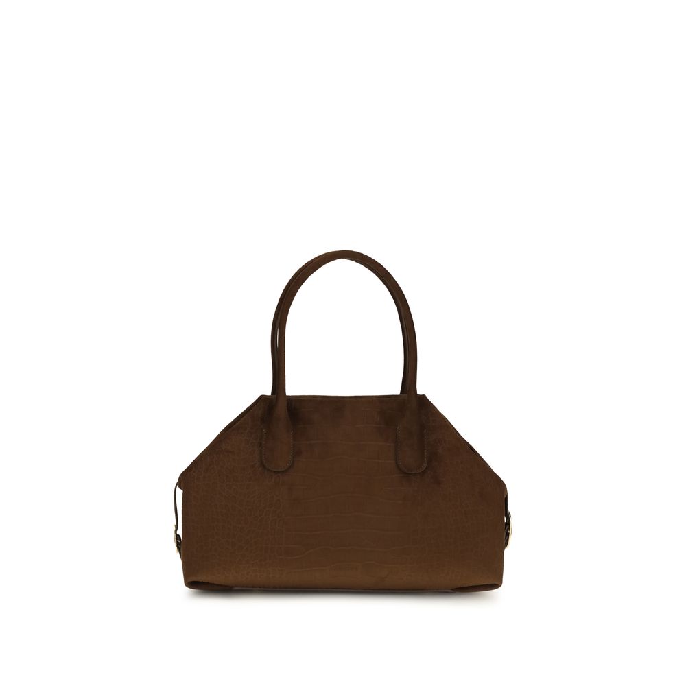 Brown Suede Leather Handbag