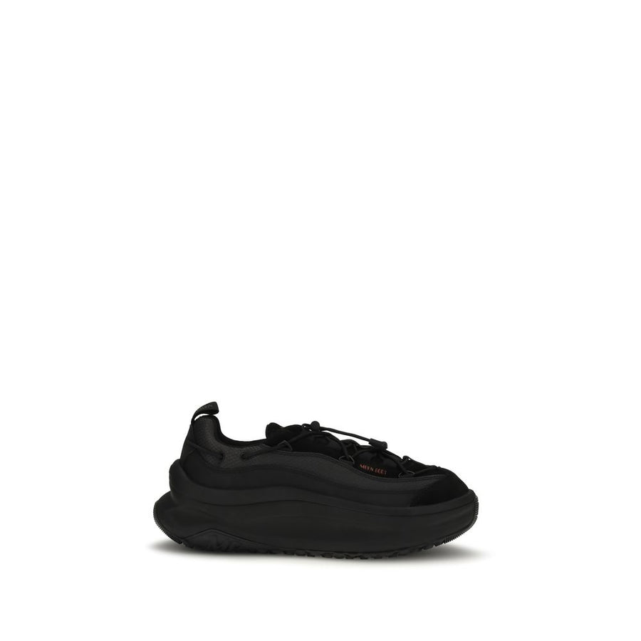 Black Polyester Athletic Sneakers