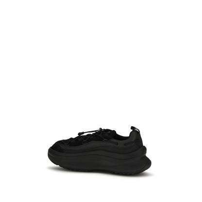 Black Polyester Athletic Sneakers