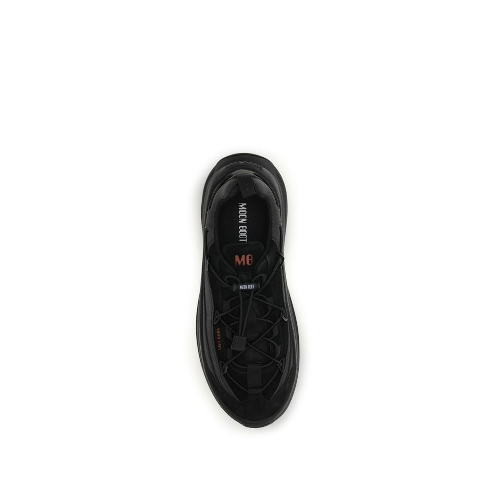 Black Polyester Athletic Sneakers