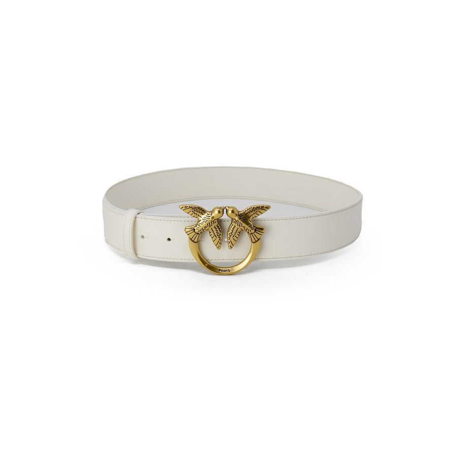 Cream Leather Regular Belt