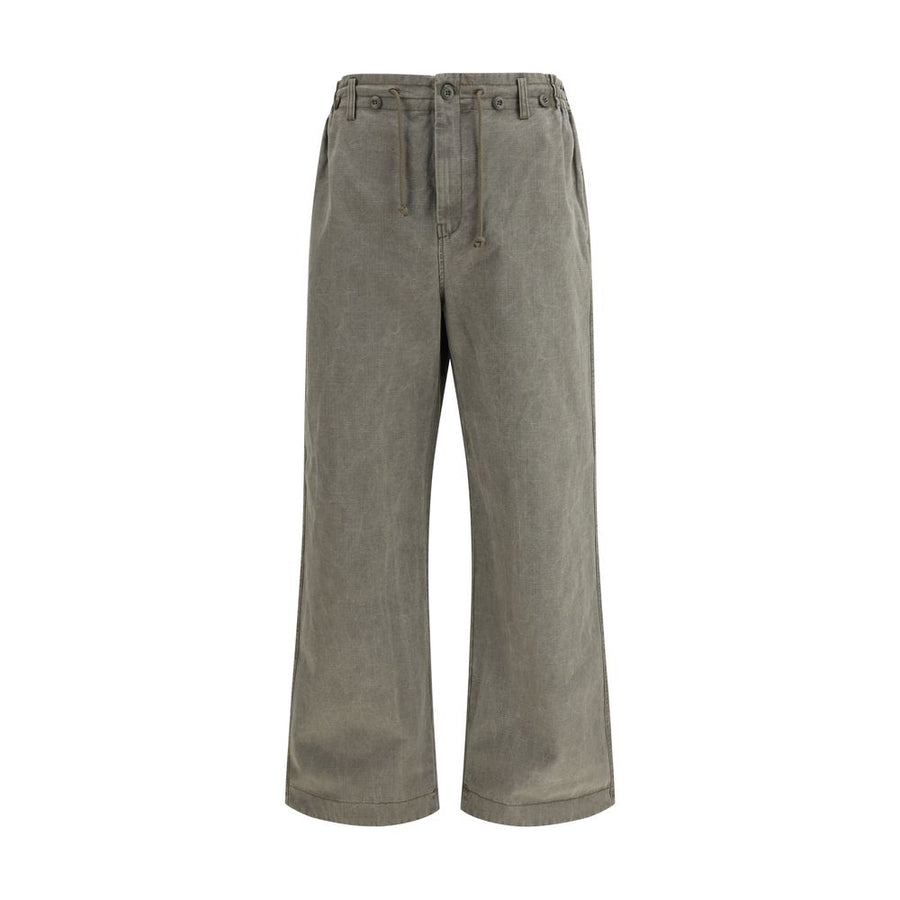 Bicolor Cotton Casual Pants
