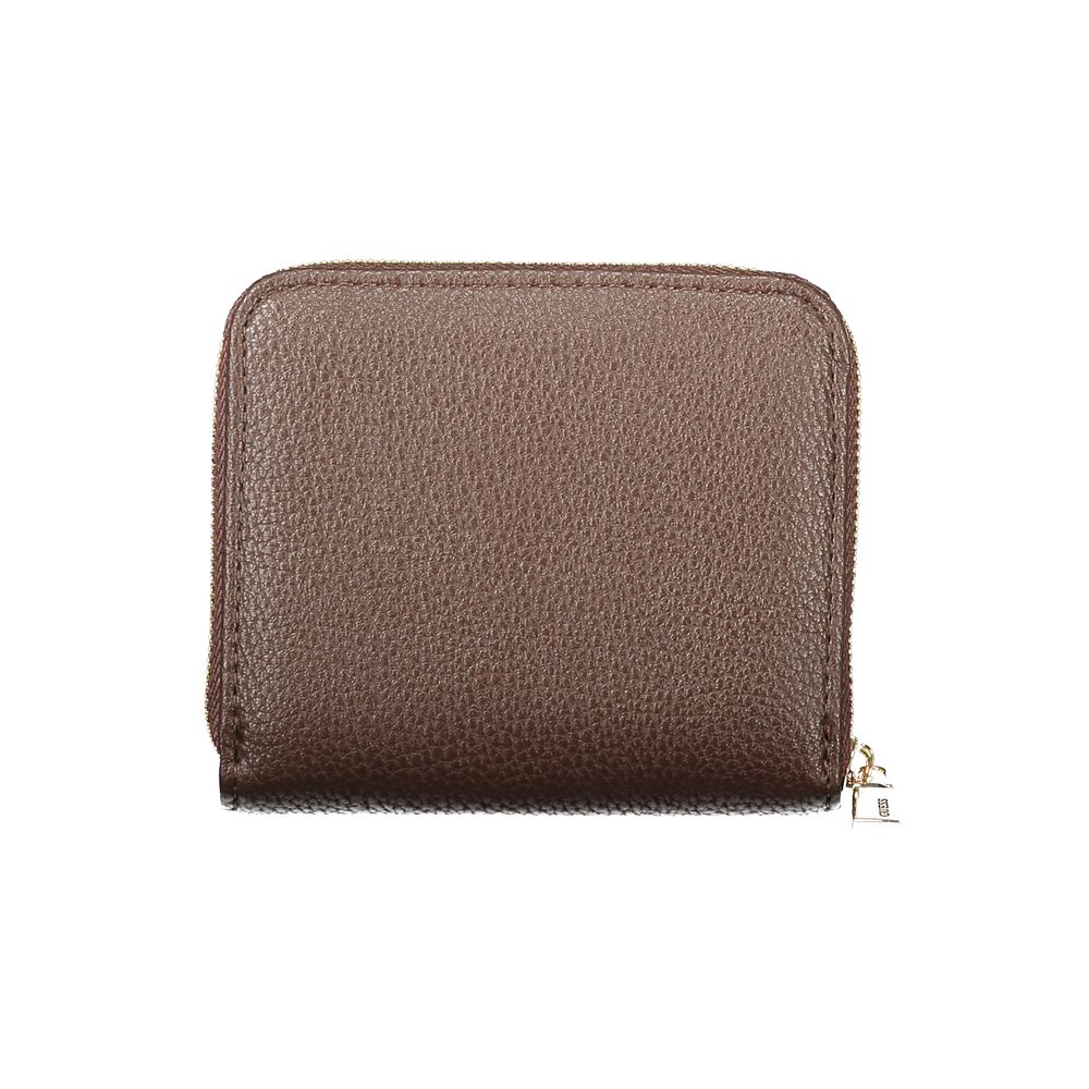 Brown Polyurethane Women's Wallet
