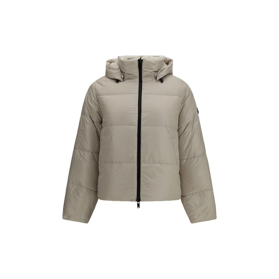 Beige Nylon Full-Length Jacket