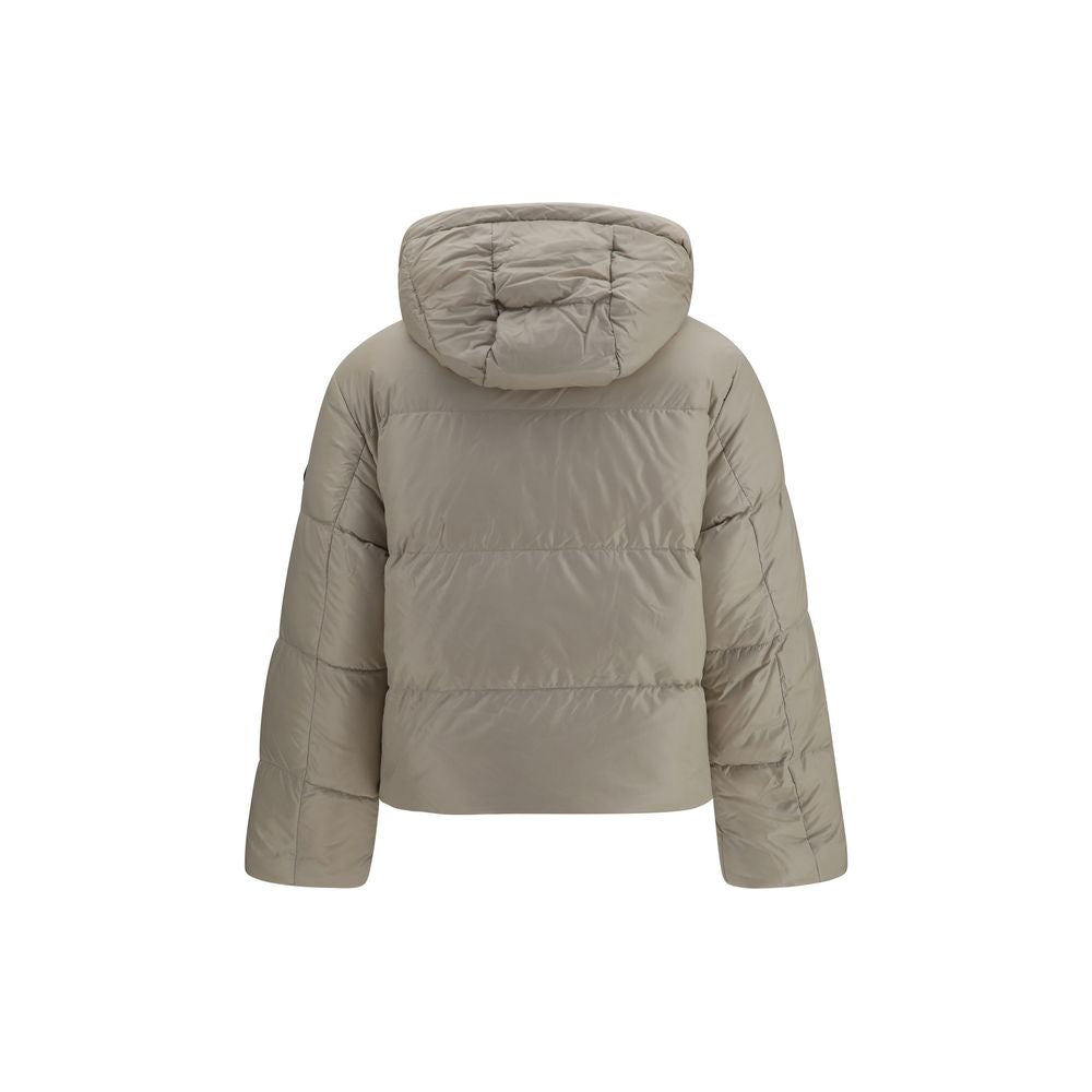 Beige Nylon Full-Length Jacket