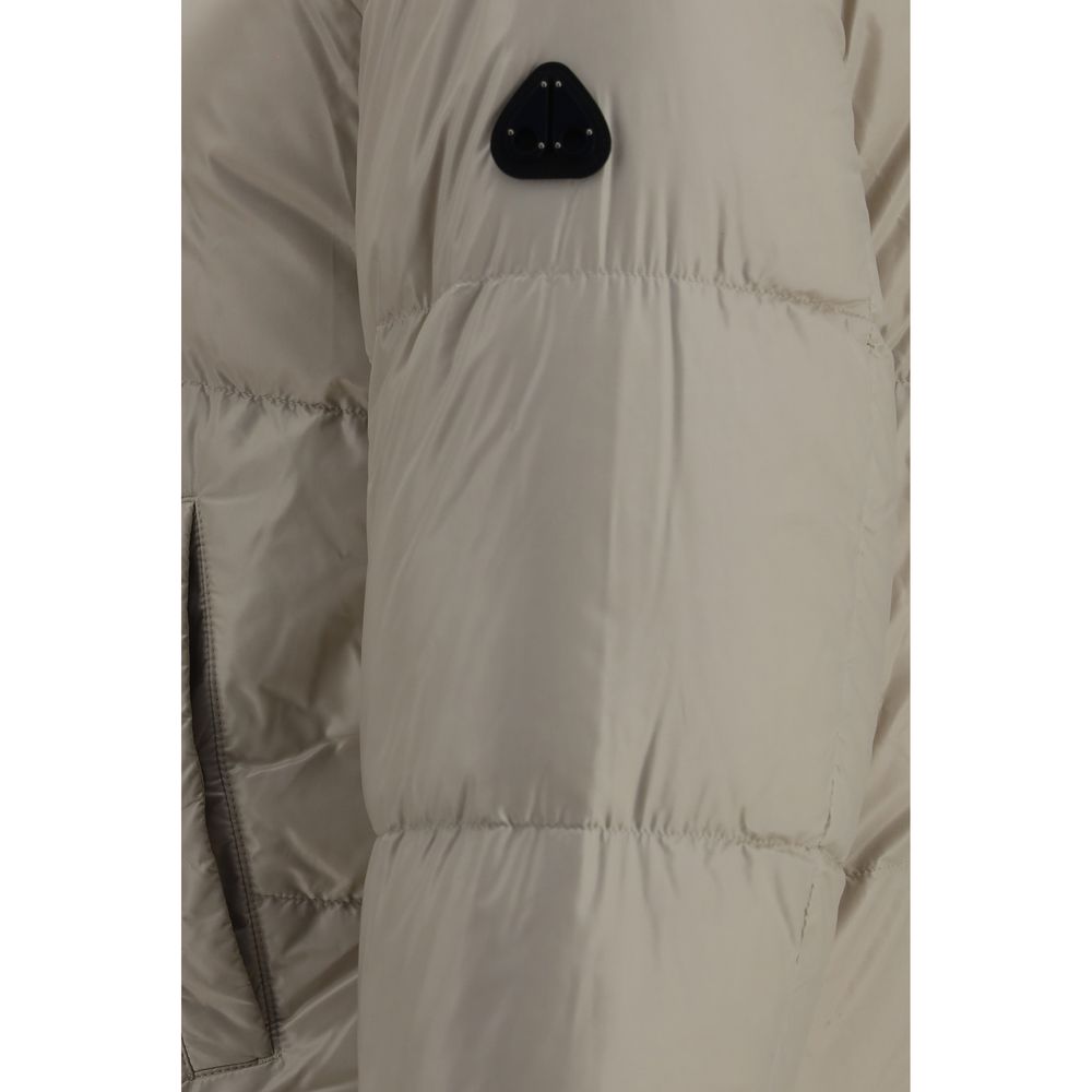 Beige Nylon Full-Length Jacket
