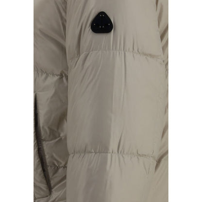Beige Nylon Full-Length Jacket