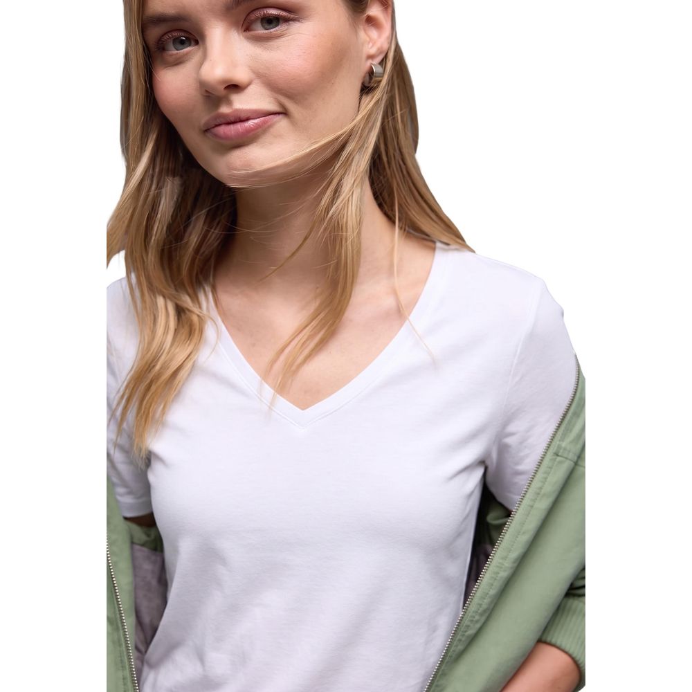 White Cotton Long Sleeve T-Shirt