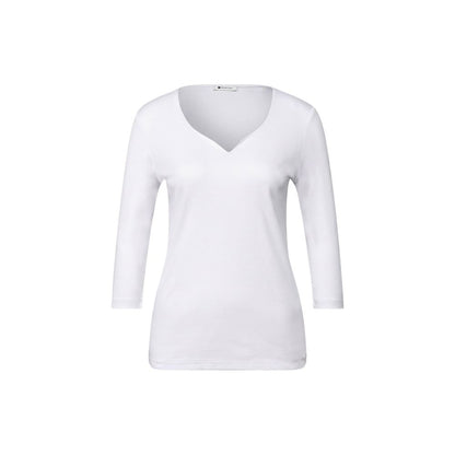 White Cotton Long Sleeve T-Shirt