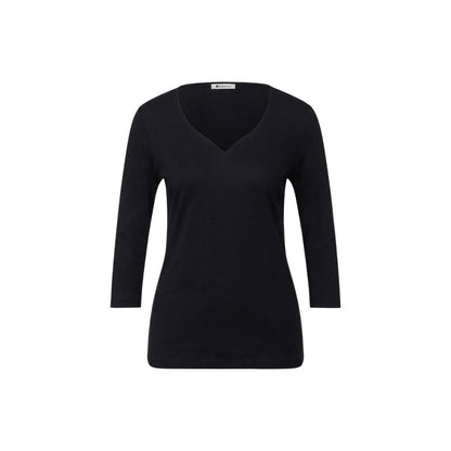 Black Cotton Long Sleeve T-Shirt