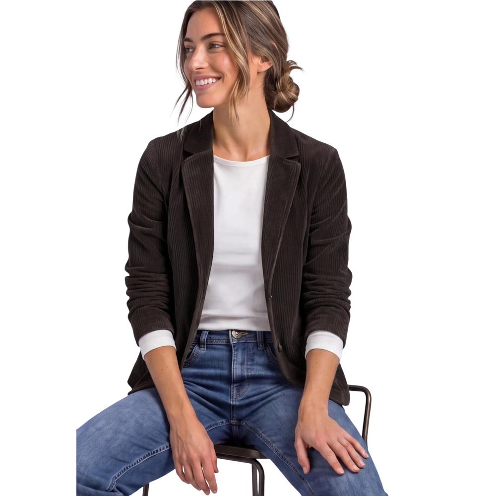 Brown Cotton Blazer