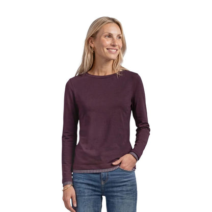 Purple Cotton Long Sleeve T-Shirt