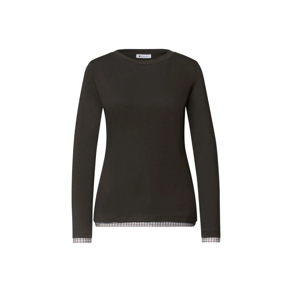 Brown Cotton Long Sleeve T-Shirt
