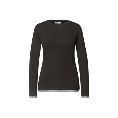 Brown Cotton Long Sleeve T-Shirt