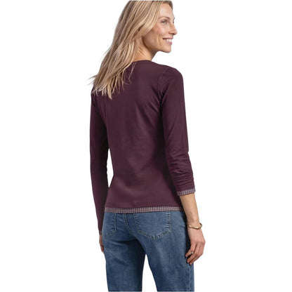 Purple Cotton Long Sleeve T-Shirt
