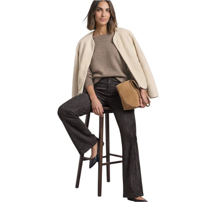Brown Polyester Casual Pants