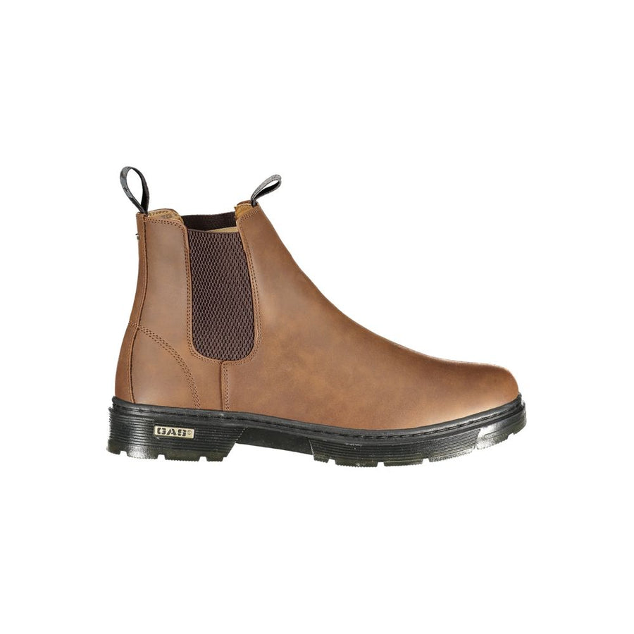 Brown Polyurethane Men Boot