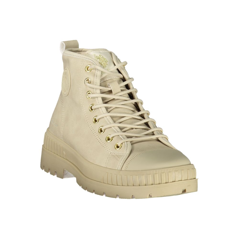 Beige Polyurethane Women's Boot