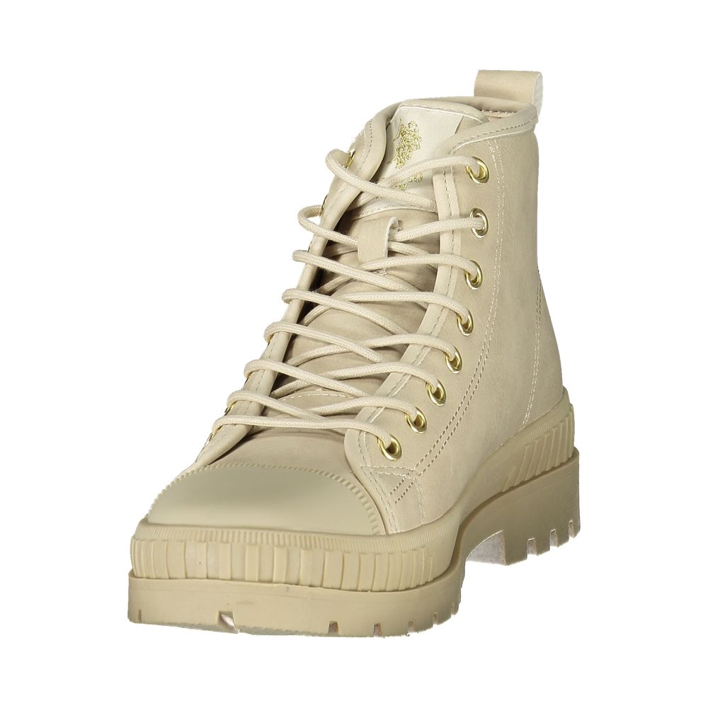 Beige Polyurethane Women's Boot