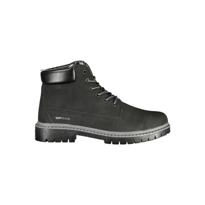Black Polyurethane Uomo Stivaletti
