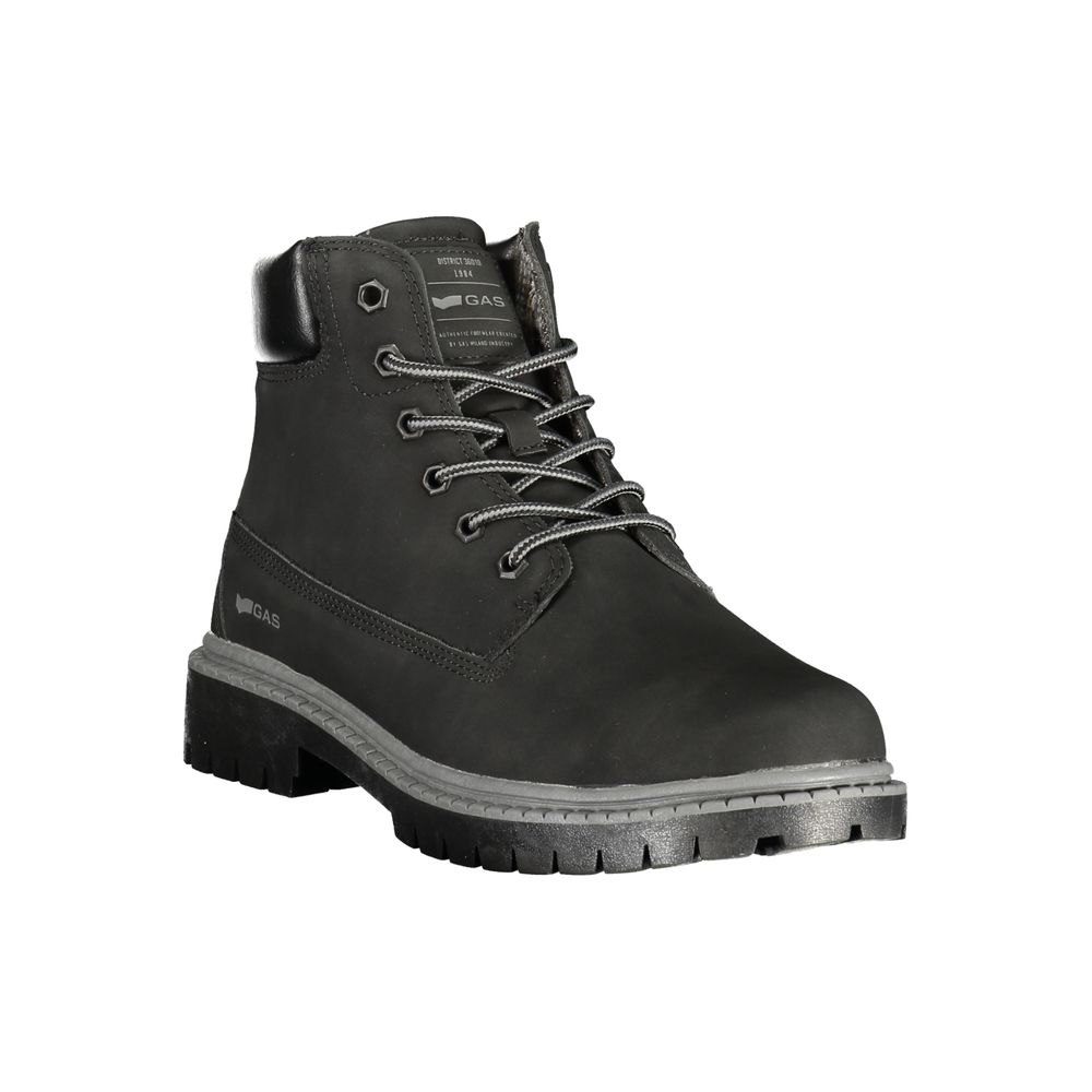 Black Polyurethane Uomo Stivaletti