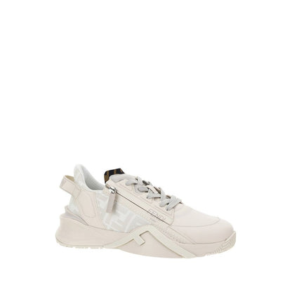 Beige Calf Leather Bos Taurus Athletic Sneakers