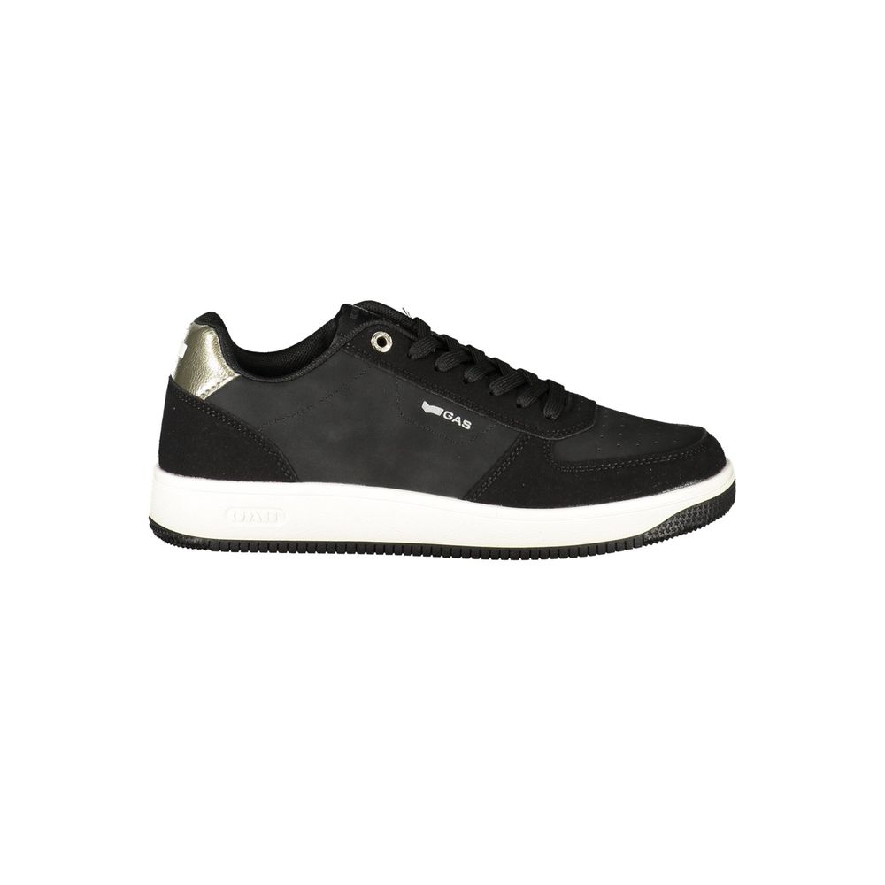 Black Polyurethane Women's Sneakers