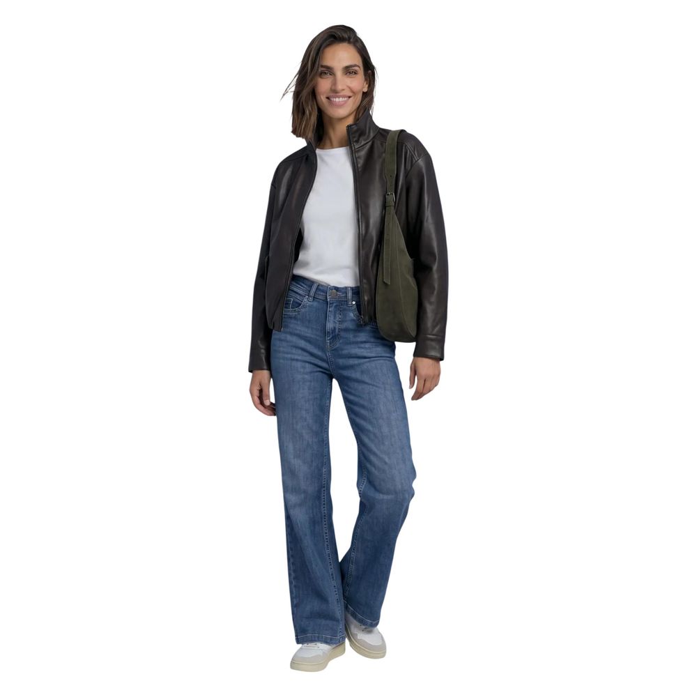 Brown Polyester Leather Jacket