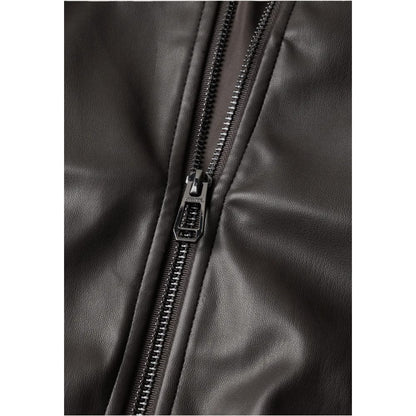 Brown Polyester Leather Jacket
