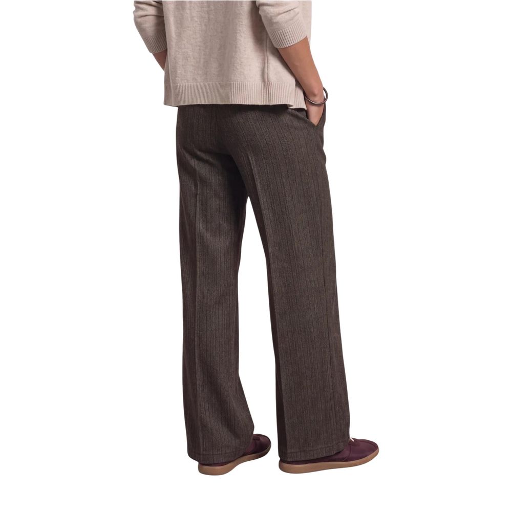 Brown Polyester Casual Pants