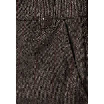 Brown Polyester Casual Pants