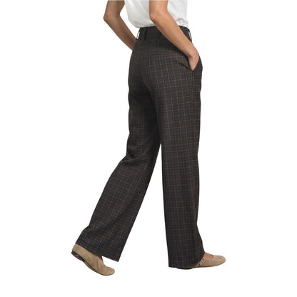Brown Polyester Casual Pants