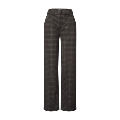 Brown Polyester Casual Pants