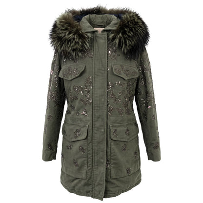 Green Cotton Women Jacket