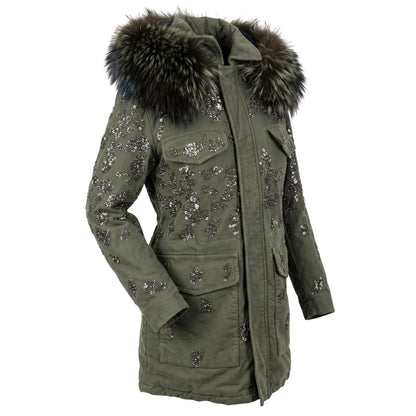 Green Cotton Women Jacket