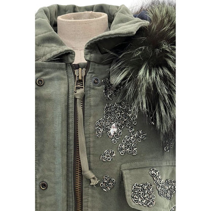 Green Cotton Women Jacket