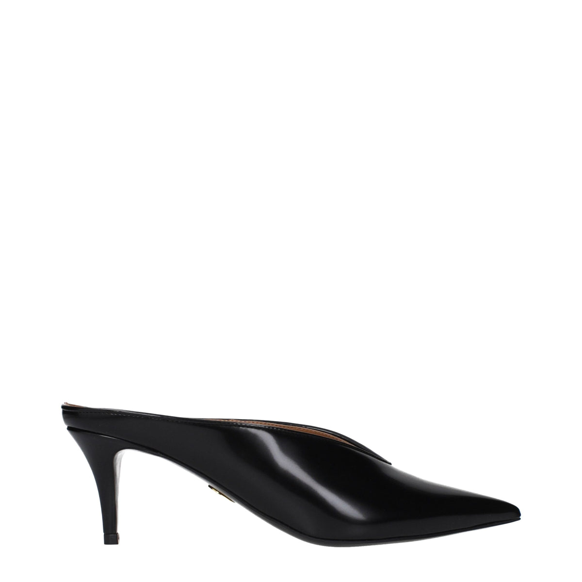 Black Leather High Heel Pumps