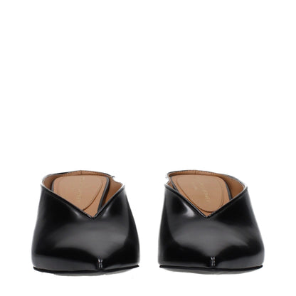 Black Leather High Heel Pumps