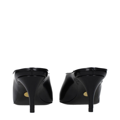 Black Leather High Heel Pumps