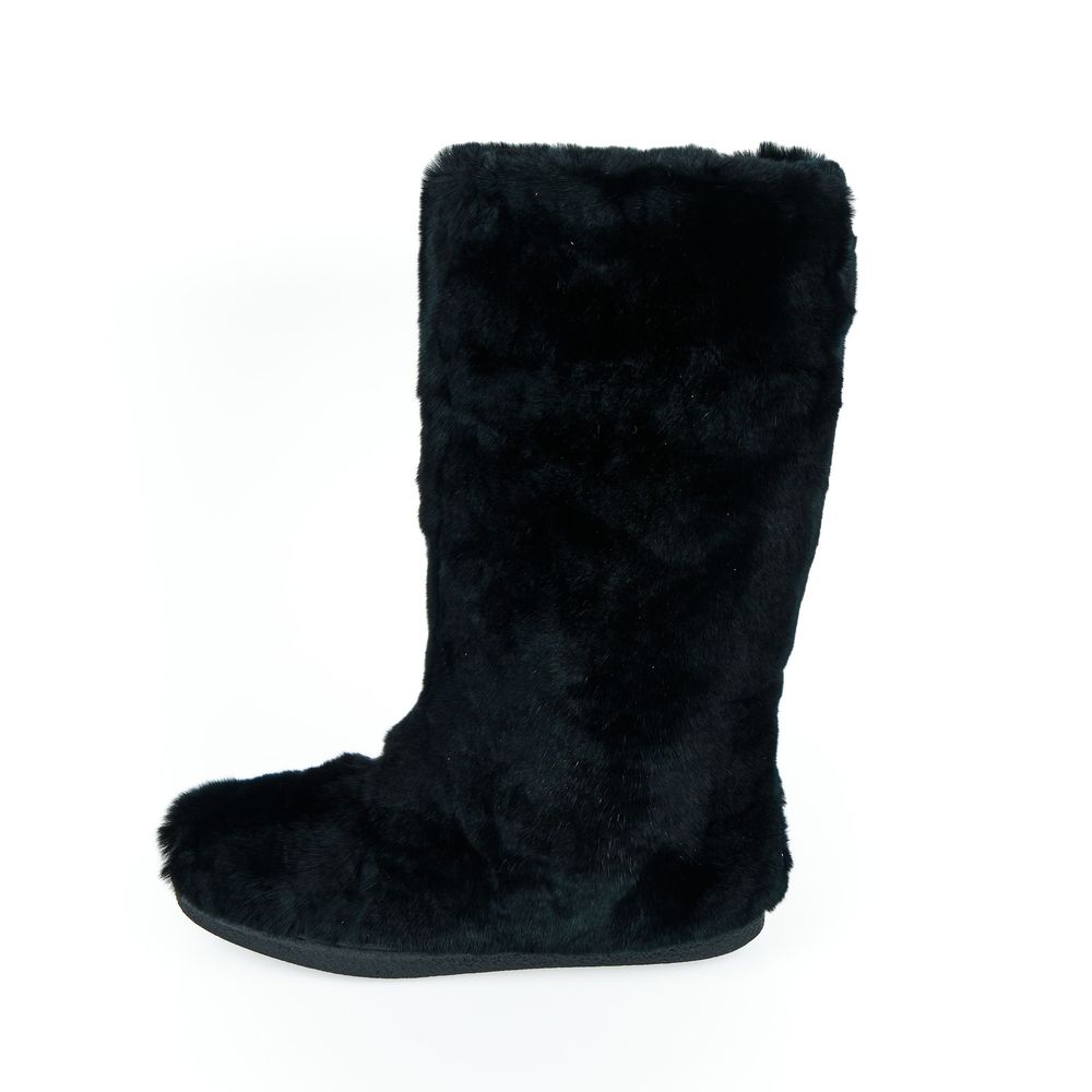 Black Rabbit Fur Women Shoe