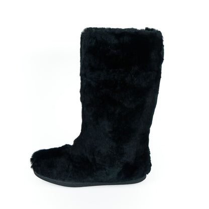 Black Rabbit Fur Women Shoe