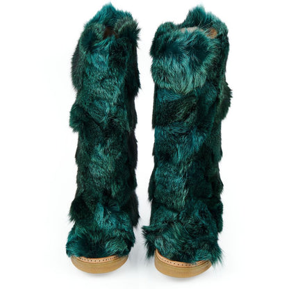 Teal Fur Women's Shoe