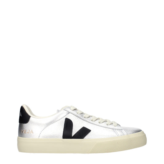 Gray Leather Low Top Sneakers