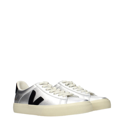 Gray Leather Low Top Sneakers