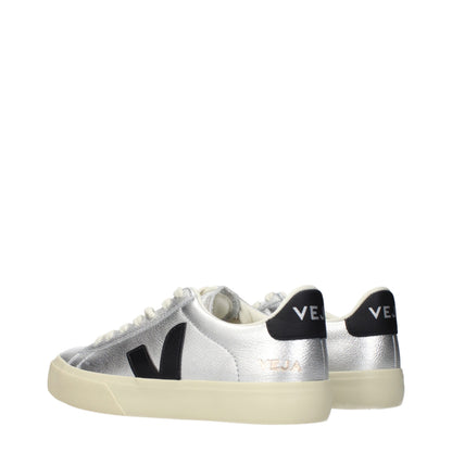 Gray Leather Low Top Sneakers