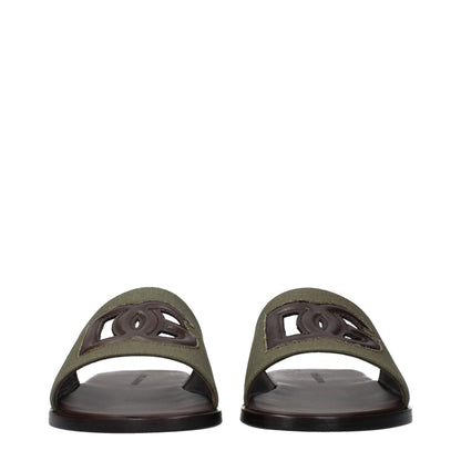Green Fabric Slippers