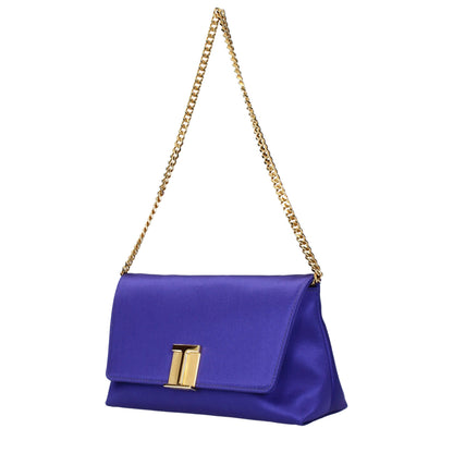 Purple Satin Clutch Bag